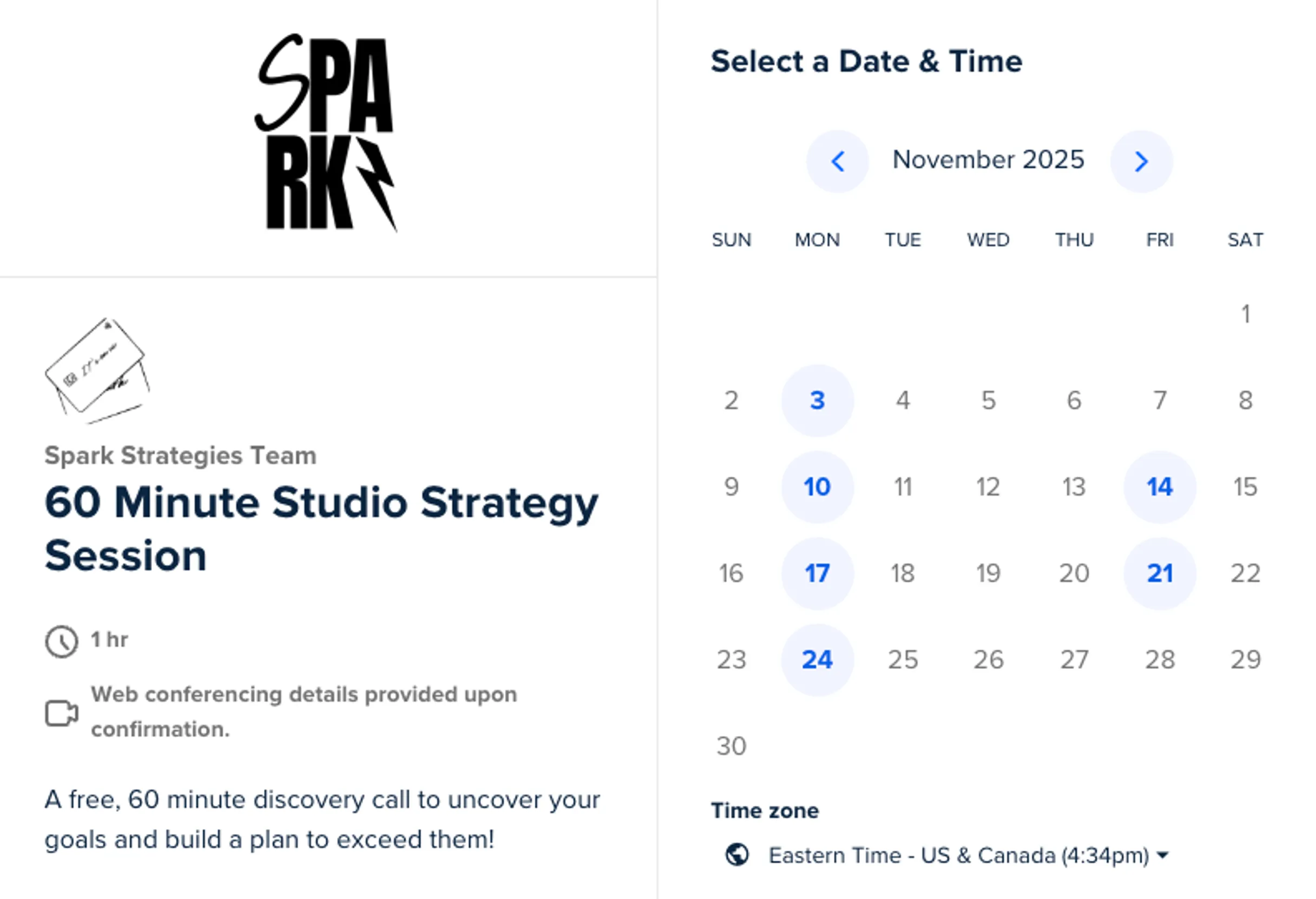 Calendly Calendar Screenshot